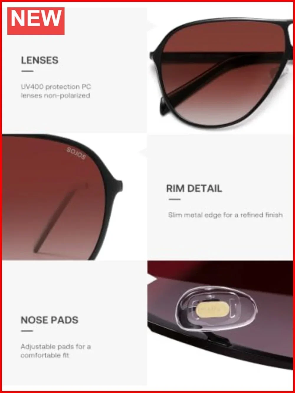 Trendy Polarized Aviator Sunglasses Retro Metal Frame UV400 Protection
